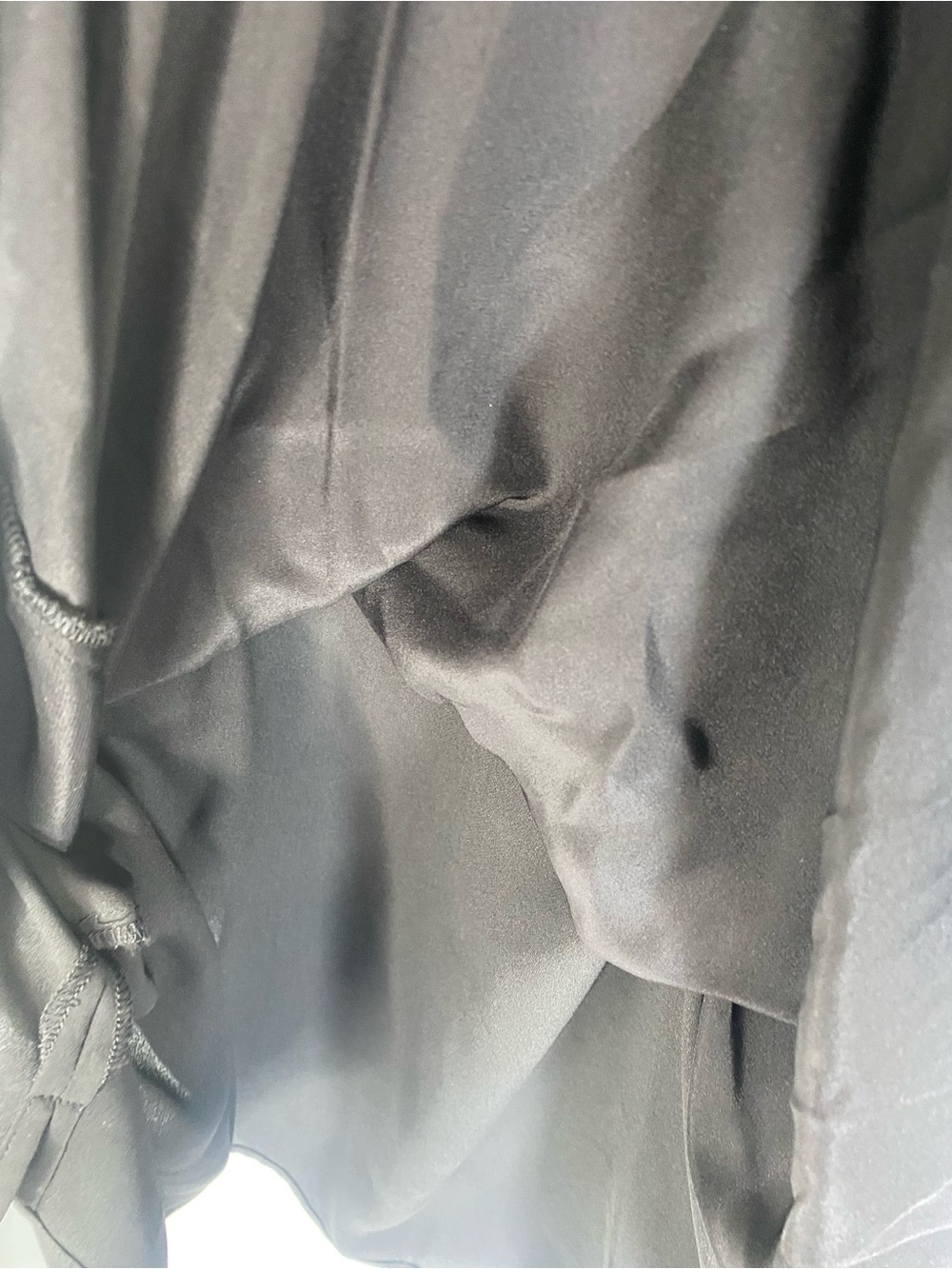 L'AGENCE NWT Rivera Black Silk Satin Cape-Effect Crepe De Chine Halter Top - Picture 13 of 14